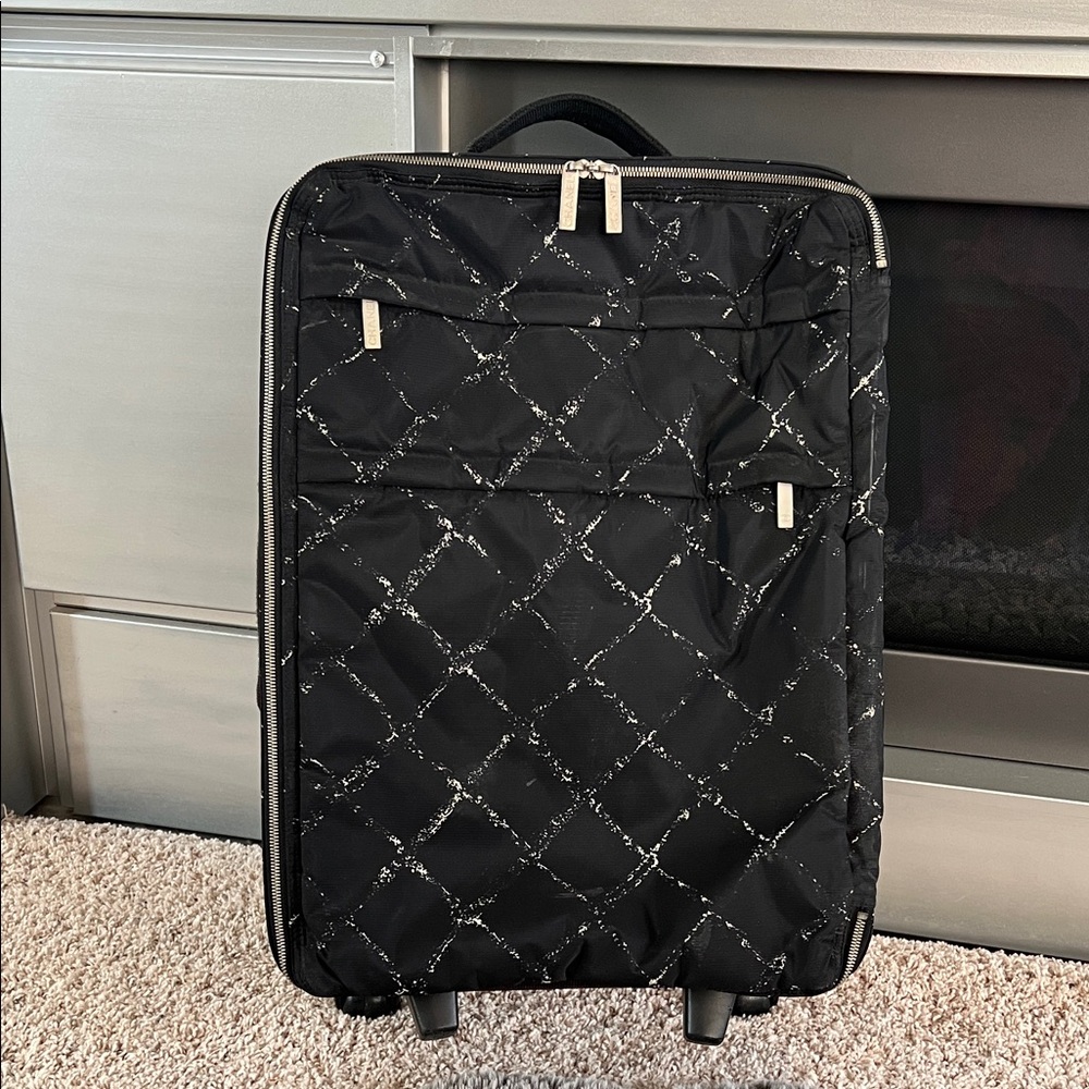 CHANEL Nylon Travel Trolley Rolling Luggage